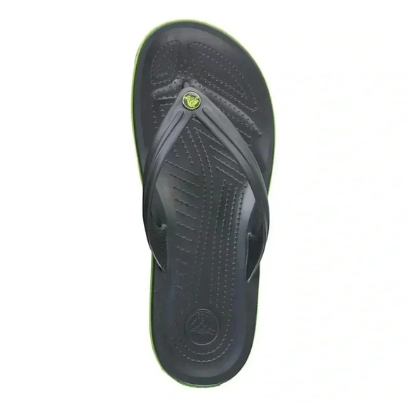 Crocs Crocband Flip Grey Lime Green - Picture 8 of 10